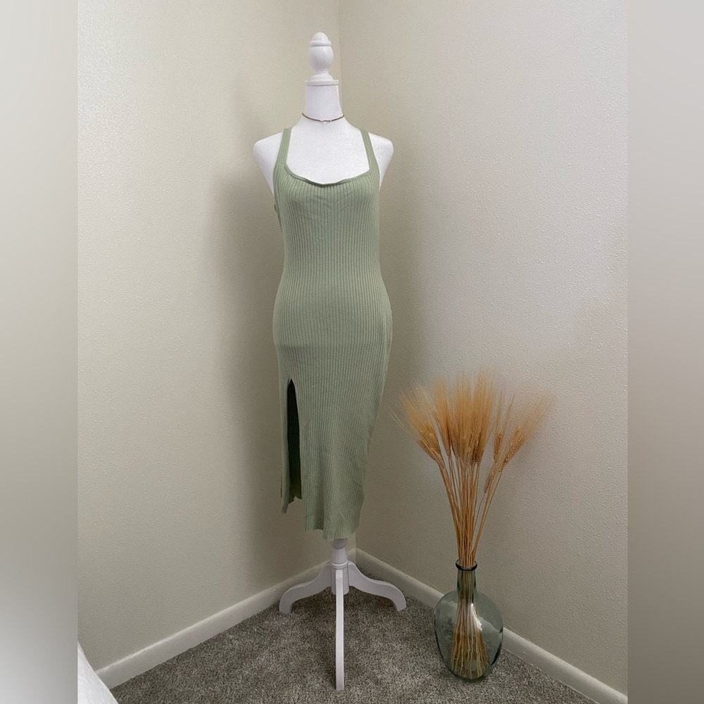 H&M Sage Green Midi Dress